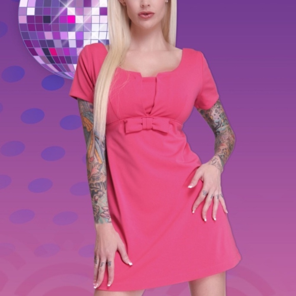 Tatyana Pink 60s Mod Style Dress